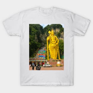 Lord Murugan stairs to the Batu Caves temple - vertical T-Shirt